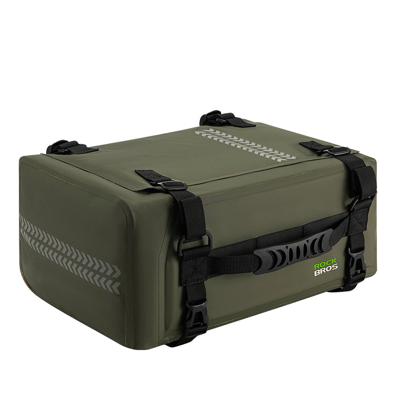Motorcycle Seat Bag Luggage Pannier Dry Bag Tail Bag Waterproof 30L Universal MotorBike Bag Army Green