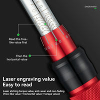 1/4 Torque 2–24Nm Micrometer Click Torque Wrench, 72-Tooth Gear Professional Precision ±3%High Accuracy