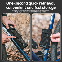 ROCKBROS MTB Road Bike Lock Key Folding Lock E-Bike Motorcycle Steel Lock Portable Antirust Anti-theft