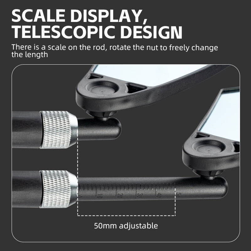ROCKBROS Adjustable Bike Mirror Anti-Glare 360-Degree Rotation