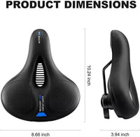ROCKBROS Bicycle Saddle Shockproof Leather Cushion Reflective Cycling Bike Seat With Handle