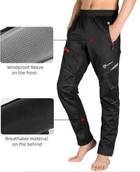 Cycling Pants for Men Windproof Thermal Fleece Winter Athletic