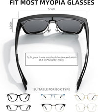 Polarized Glasses Fit Over UV400 Sunglasses for Men Women