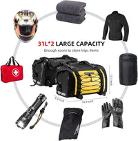 Waterproof Motorcycle Saddle Bags Durable Removable 60L(Pair)