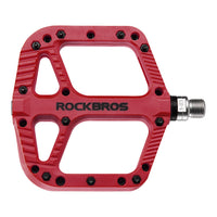 ROCKBROS Extra Large Mountain Bike Pedals Nylon Composite Bearing 9/16"(1 Pair)-RED