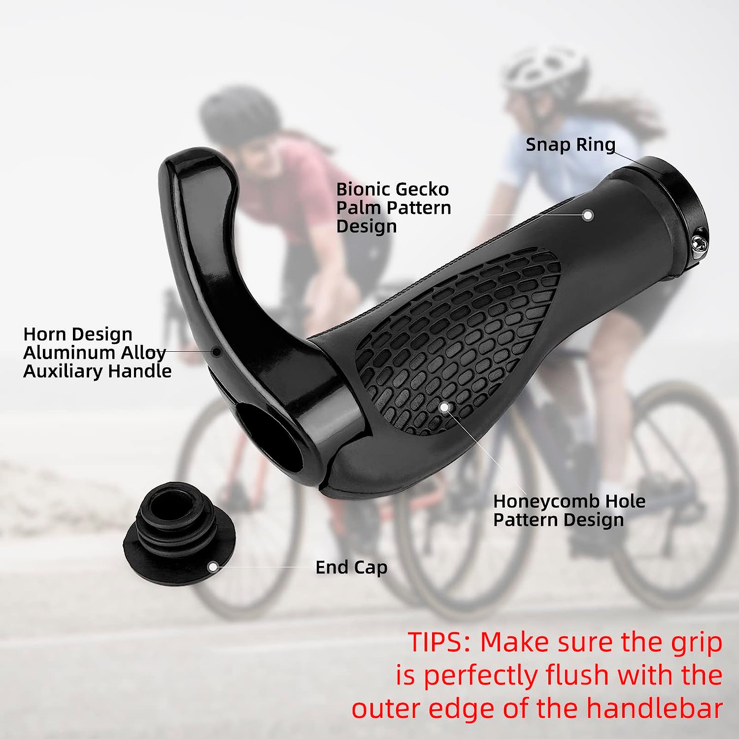 ROCKBROS Single Lock-on Bike Grips Ergonomic Non-Slip Rubber