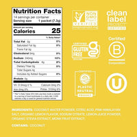 Cure Hydration | Plant-Based Electrolyte Drink Mix | No Added Sugar | FSA & HSA | Dehydration Relief Powder Made with Coconut Water | Non-GMO | Vegan | Pouch of 14 Packets - Lemonade