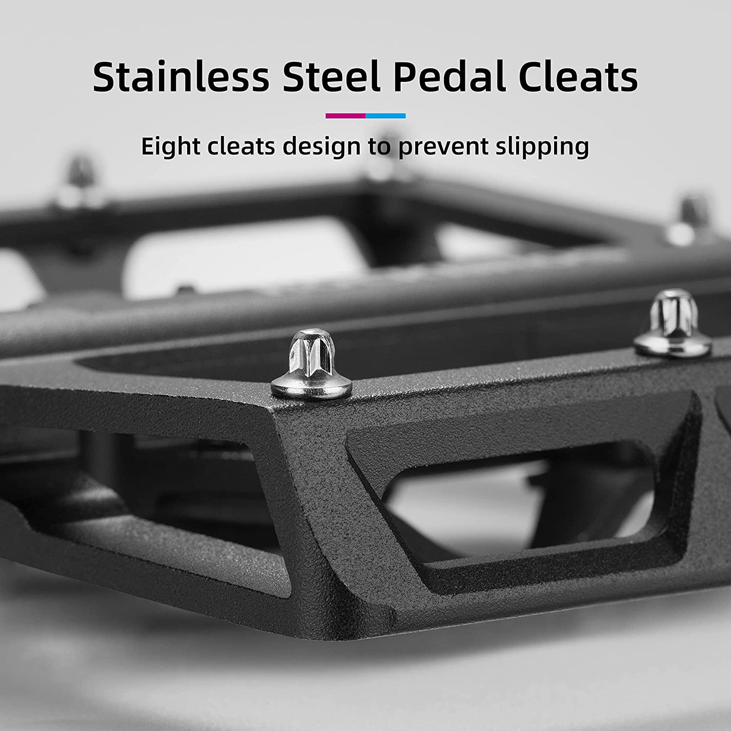 Multi-Function Clipless Flat Bike Pedals in Black (Pair)