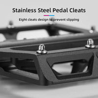 Multi-Function Clipless Flat Bike Pedals in Black (Pair)