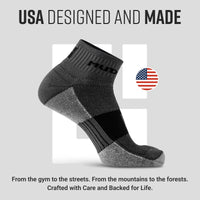 MudGear Quarter (¼) Crew Socks - Gray/Black (2 pair pack)