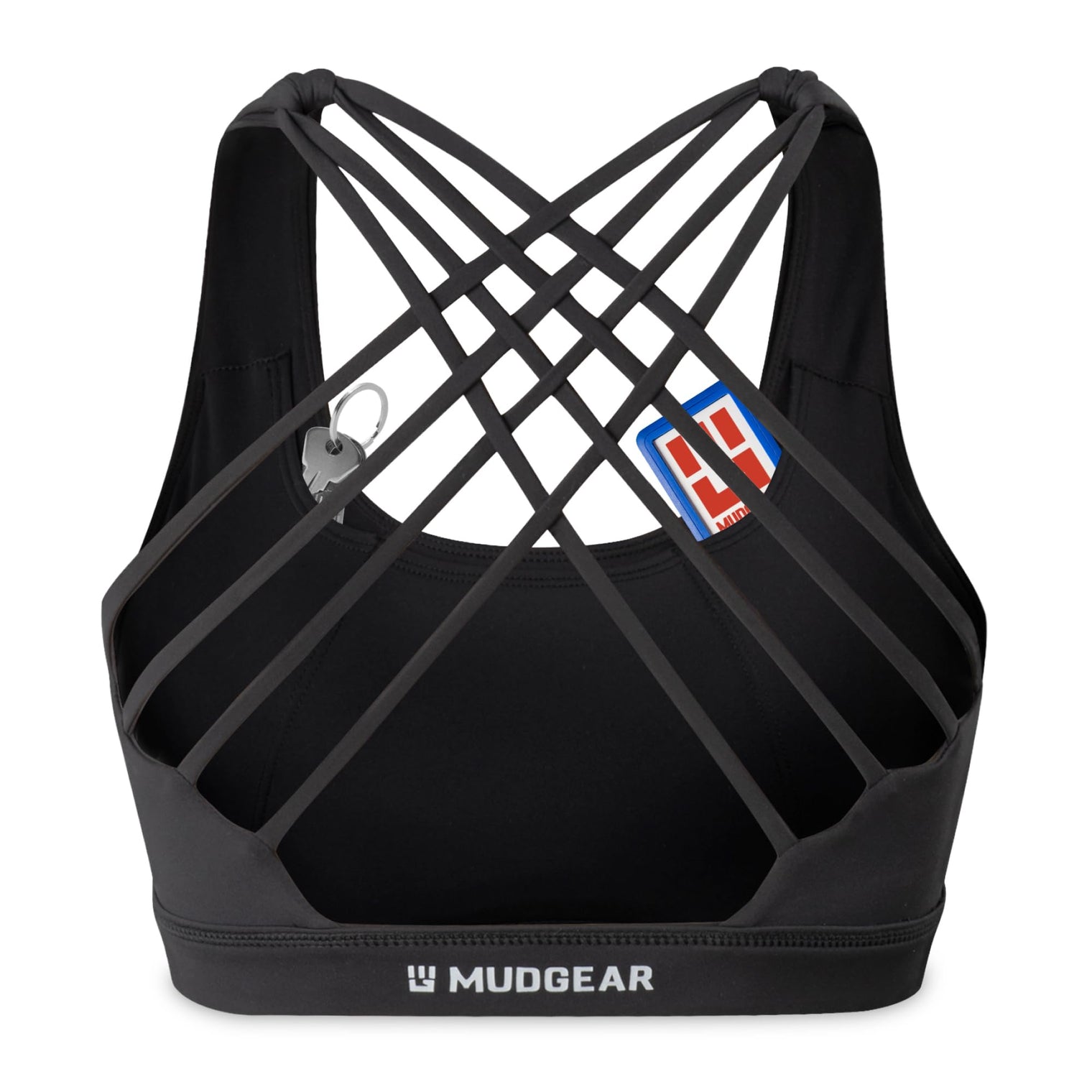 Women's Performance Sports Bra with Pockets - Black