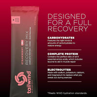 Tailwind Nutrition Recovery Mix, 20 Grams Complete Protein, Carbohydrates, and Electrolytes Powder Drink Mix for Post-Workout, Free of Gluten, Soy, and Dairy, Vegan, 12 Servings, Strawberry