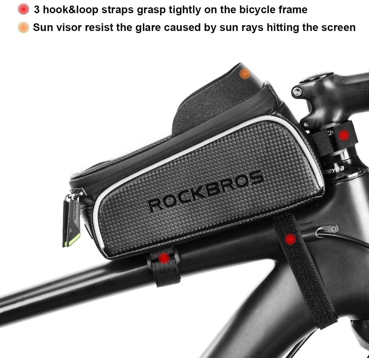 ROCKBROS Waterproof Top Tube Bag 1.5L for Phones Under 6.5 Inches