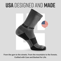 Performance Hiking/Trekking Sock - Gray/Black (2 Pair Pack)