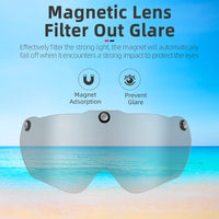 ROCKBROS Ultralight Magnetic Goggles Rear Light Cycling Helmet