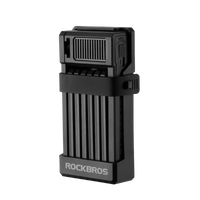 ROCKBROS MTB Road Bike Lock Key Folding Lock E-Bike Motorcycle Steel Lock Portable Antirust Anti-theft