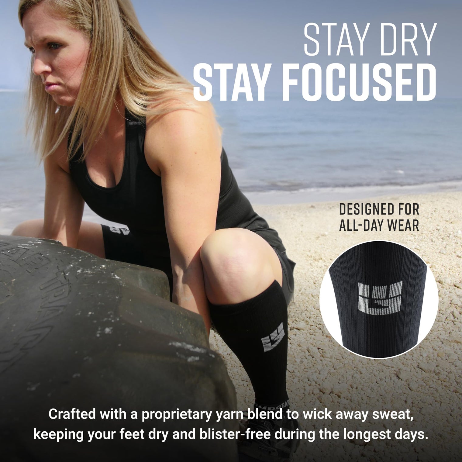 Tall Compression Socks (Black/Gray)