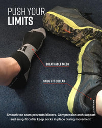 No-Show Running Socks - Black/Gray (2 Pair Pack)