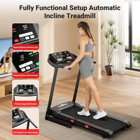 THERUN Incline Treadmill for Running and Walking, 300 lbs Weight Capacity, Wide Belt, 3.0 HP, 18" LED Screen, 2 Layers Shock-Absorbing