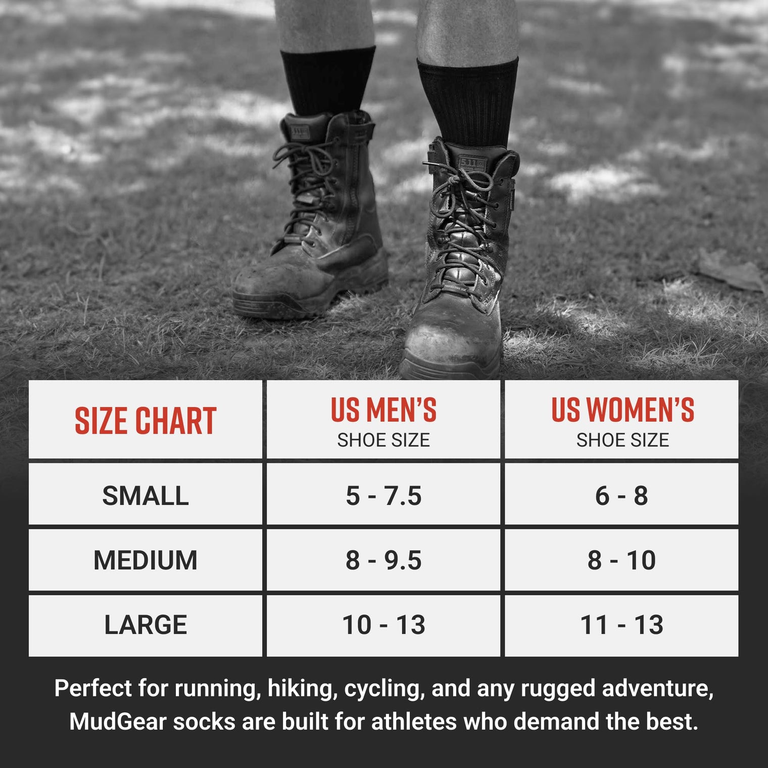 MudGear Ruck Sock (All Black)