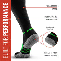 Tall Compression Socks (Black/Green)