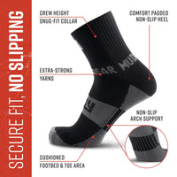 5" Crew Height Trail Running Sock (Black/Gray)