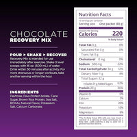 Tailwind Nutrition Recovery Mix, 20 Grams Complete Protein, Carbohydrates, and Electrolytes Powder Drink Mix for Post-Workout, Free of Gluten, Soy, and Dairy, Vegan, 12 Servings, Chocolate