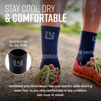 5" Crew Height Trail Running Sock (Black/Gray)