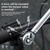 1/4 Torque 2–24Nm Micrometer Click Torque Wrench, 72-Tooth Gear Professional Precision ±3%High Accuracy
