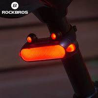 ROCKBROS Bike Frog Taillight - IPX6 Waterproof, USB Rechargeable, 6 Modes, Brake Light