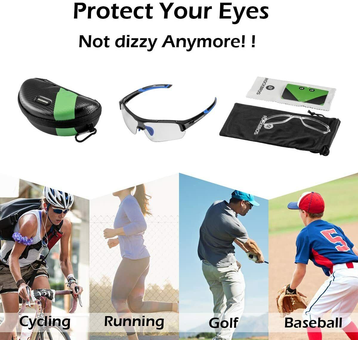 ROCKBROS Cycling Photochromic Glasses Sport Sunglassess Bike Glasses Driving Fishing UV400 Men Women