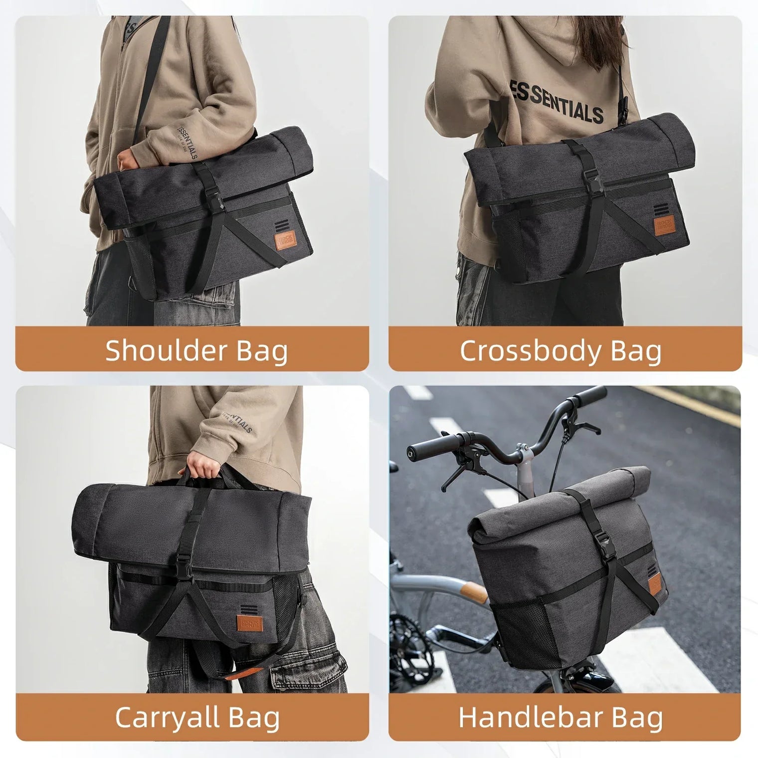 ROCKBROS Bike Handlebar Folding Bike Bag Bike Accessories Bike Storage 8L-10L