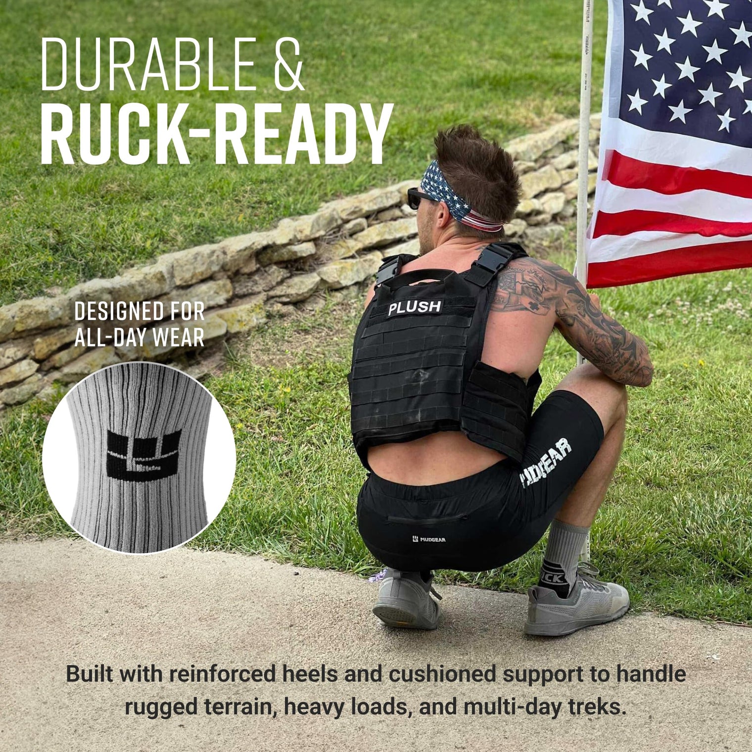 MudGear Ruck Sock (Gray/Black)
