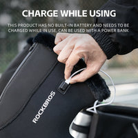 USB Charging Heated Winter Handlebar Mittens for Winter Cycling