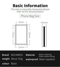 ROCKBROS 6.0" Bike Phone Holder Bag - Durable, Touchscreen, Large Capacity