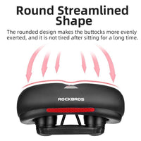 ROCKBROS Bicycle Saddle Shockproof Leather Cushion Reflective Cycling Bike Seat With Handle