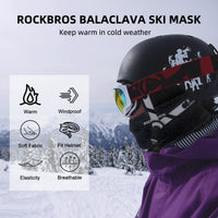 ROCKBROS Cold Weather Windproof Thermal Winter Balaclava Ski Mask Neck Warmer Hood