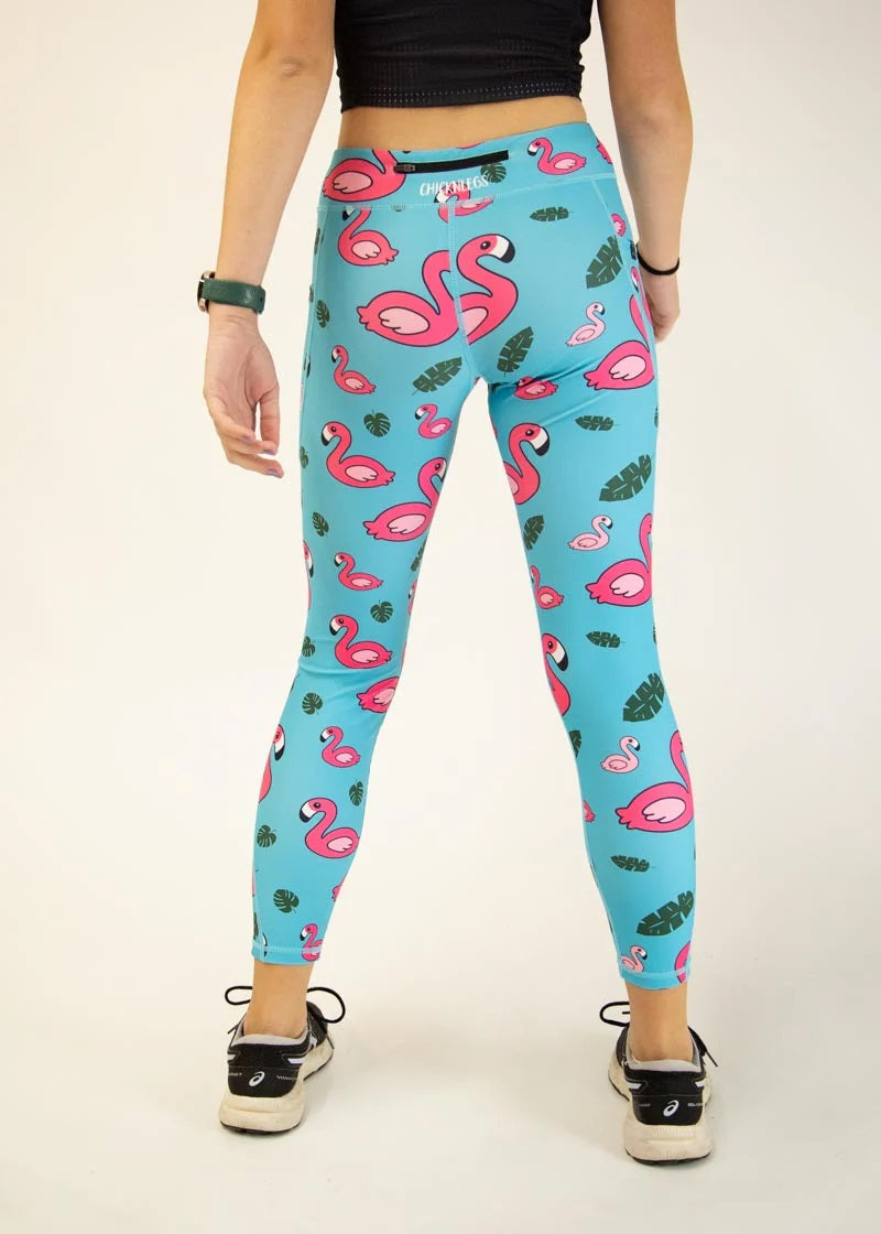 Women's Blue Flamingos Leggings XS S M L XL