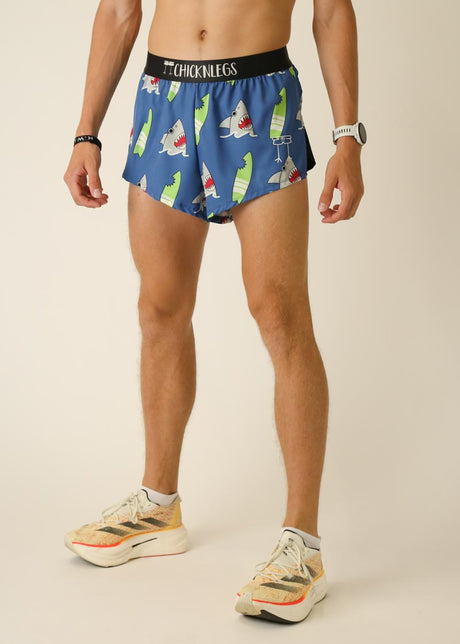 Men's Blue Sharks 2" Half Split Shorts (XS, S, M, L, XL)