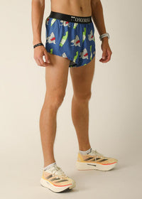Men's Blue Sharks 2" Half Split Shorts (XS, S, M, L, XL)