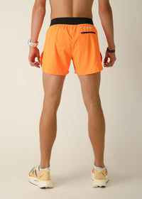 Men's Neon Orange 4" Half Split Shorts