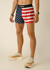 Men's USA 4" Half Split Shorts XS S M L XL
