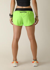 Women's Neon Green 1.5" Split Shorts