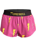 Women's Pink Bolts 1.5" Split Shorts (Pink)