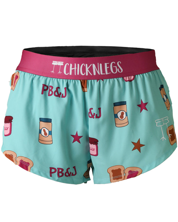 Women's PB&J 1.5" Split Shorts (Light Blue/Magenta) XXS, XS, S, M, L, XL