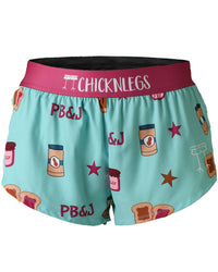 Women's PB&J 1.5" Split Shorts (Light Blue/Magenta) XXS, XS, S, M, L, XL