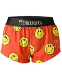 Women's Smiley 1.5" Split Shorts (Orange)