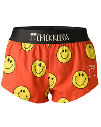 Women's Smiley 1.5" Split Shorts (Orange)