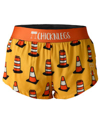 Women's Traffic Cones 1.5" Split Shorts (Yellow/Orange)