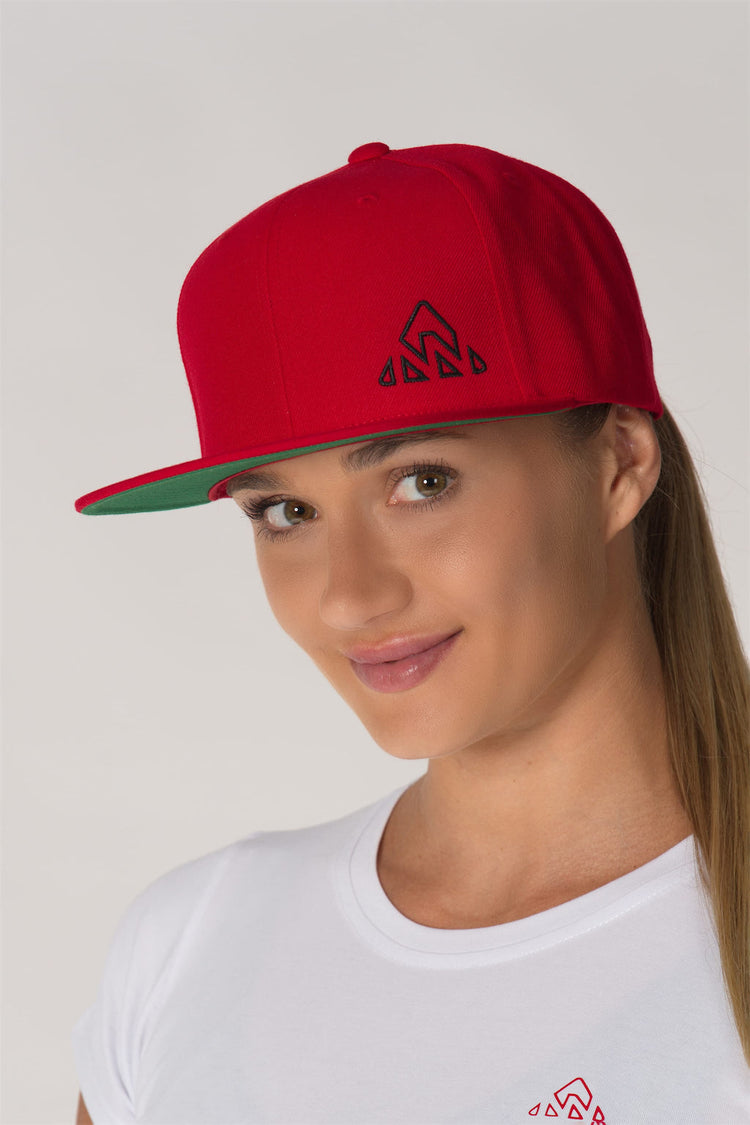 Classic Cap Red/Black Mountain Logo - Unisex
